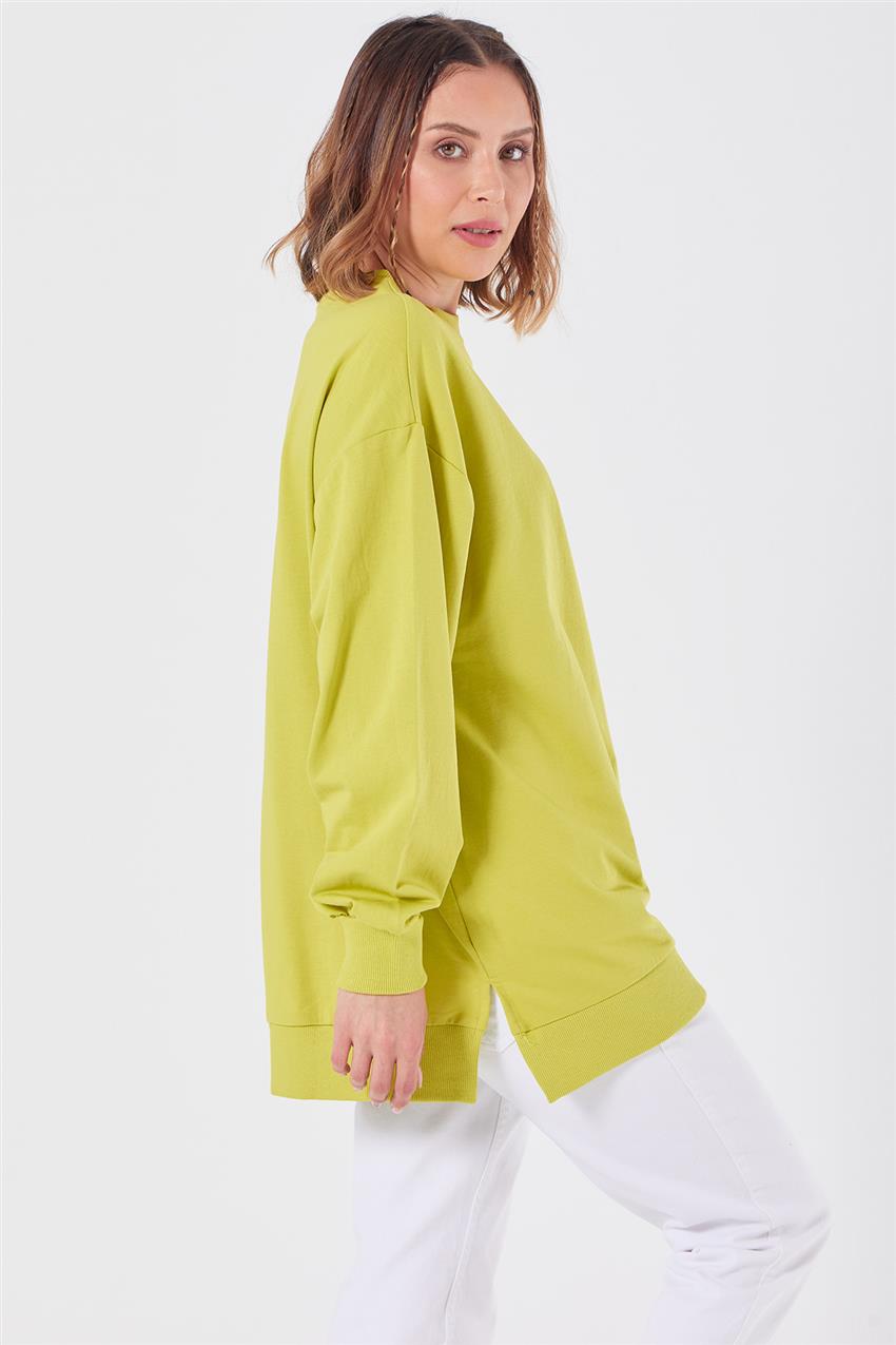 Basic Fıstık Yeşili Sweatshirt