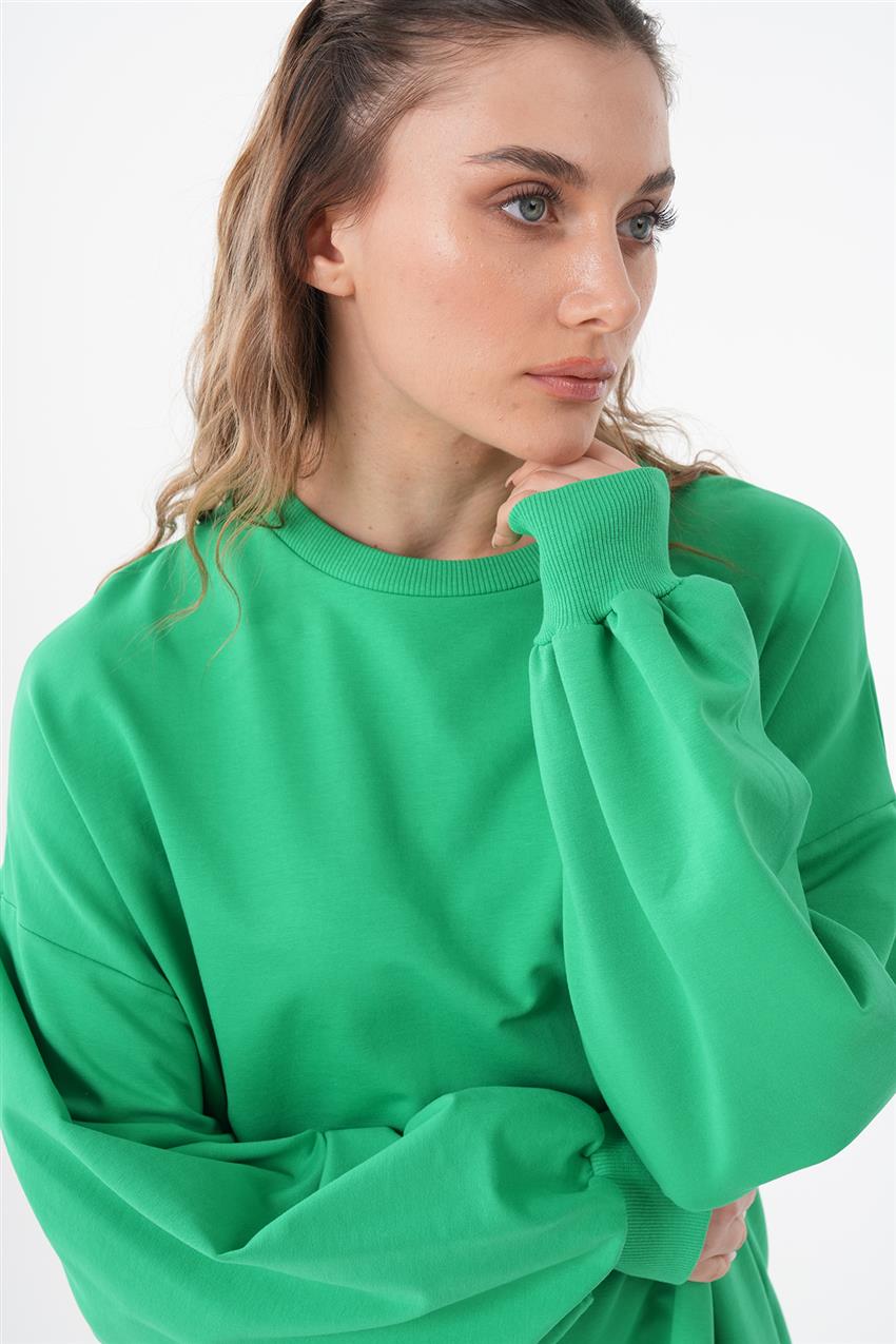 Uzun Oversize Benetton Yeşili Sweatshirt