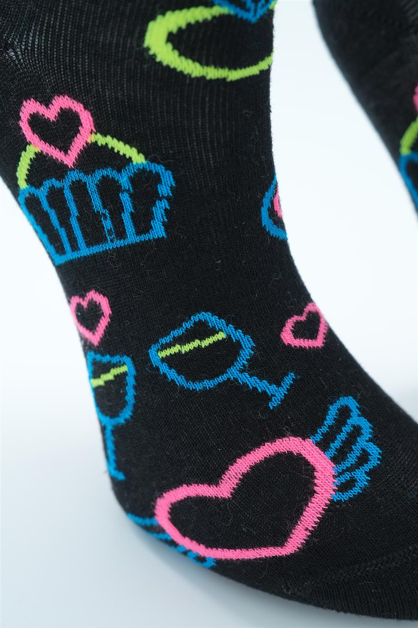 Kalpli Uzun Çorap-Siyah 6331-01