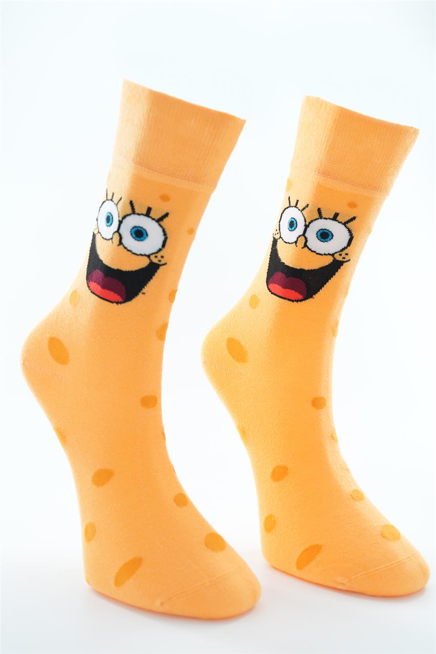 Sunger Bob Temalı Çorap-Sarı 1052-29