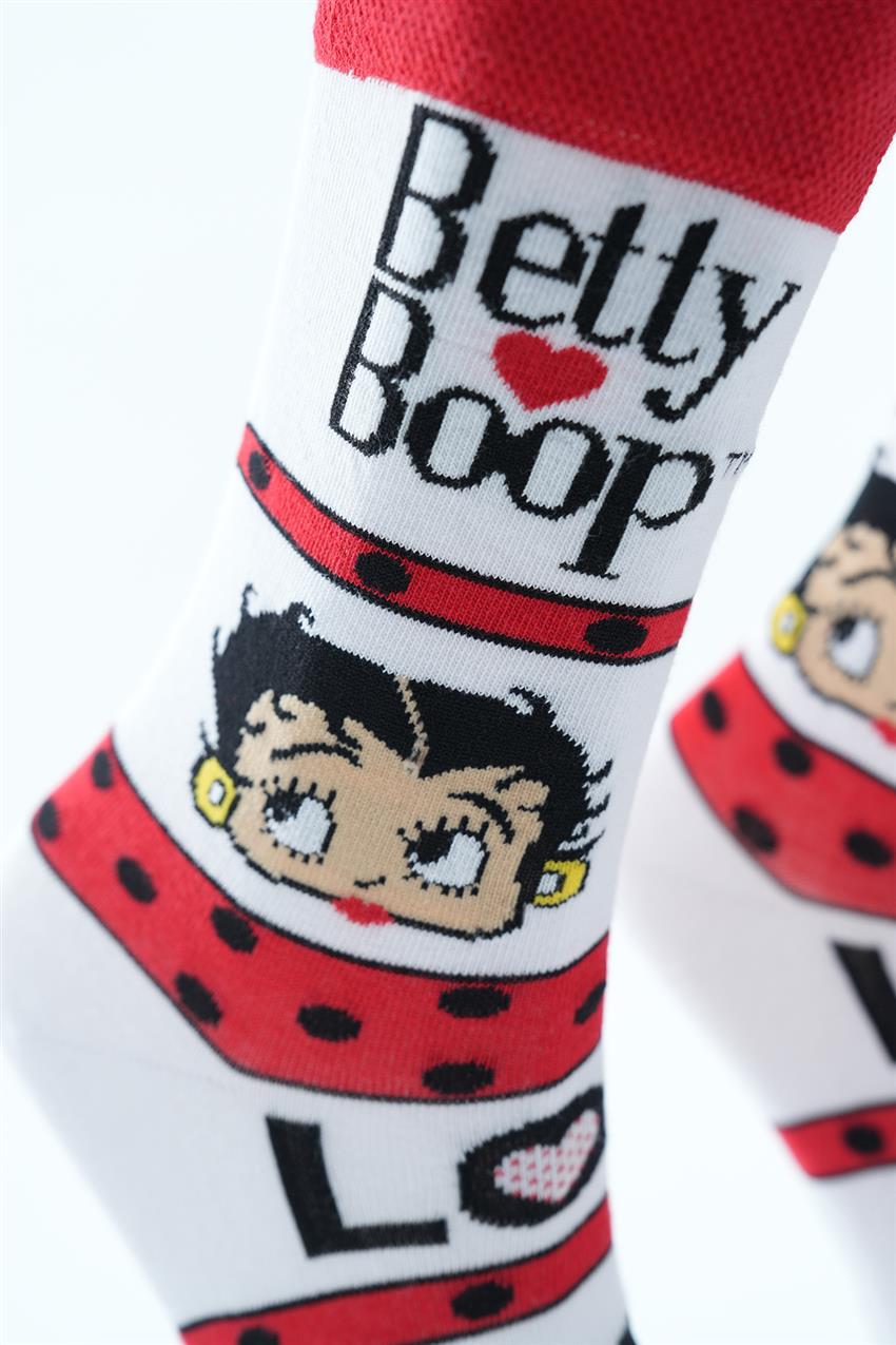 Betty Boop Temalı Uzun Çorap-Karma 5254-284