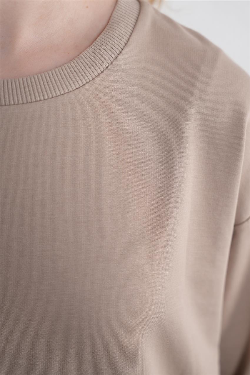 İki İplik Basic Vizon Sweatshirt