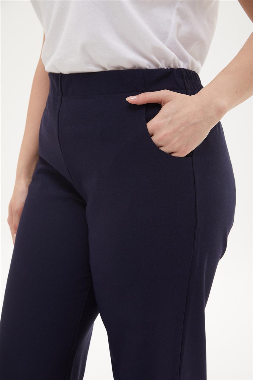 Cep Detaylı Geniş Paça Pantolon-Lacivert 4030-17