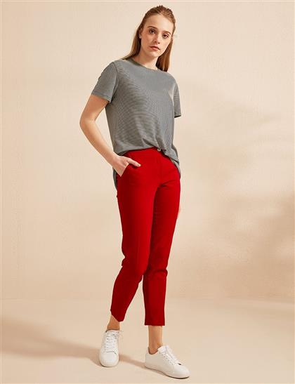 Slim Fit Klasik Pantolon Kırmızı
