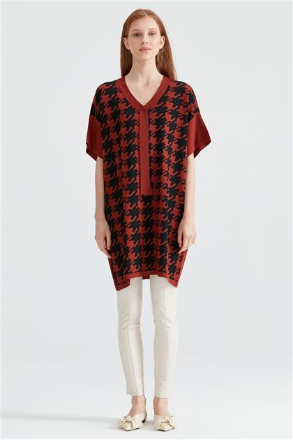 Crash Patterned Rayon Jumpers Tunic Taba SVT.20786.1