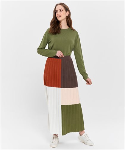 Colorful battery knitwear skirt ECU 2560.Trk.405.1-52