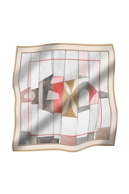 Zühre Geometric Patterned Silk Scarf 6700 V5 Z21YB6700ES1000001-R3004