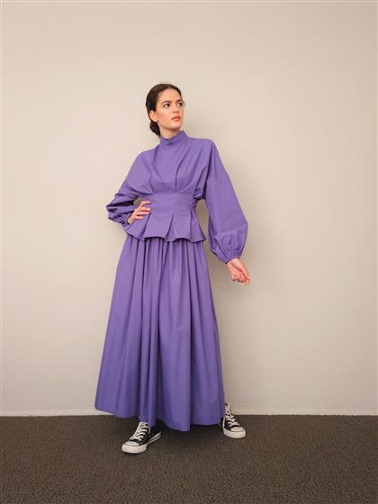 5195-Purple Rubber Bell Skirt Purple
