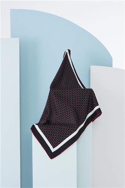 Zühre monogram patterned black / red silk scarf 6280 Z21YB6280ES1000001-R3132