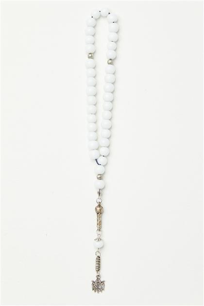 Craftsmanship Glass Rosary-White 0039-02