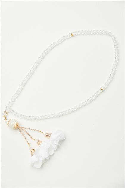 Flower pattern Rosary-white 0027-02