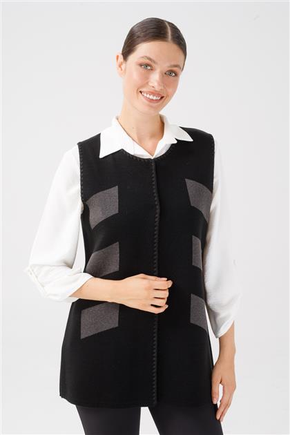 Short knitwear vest-black-smoked 2861-sf-m