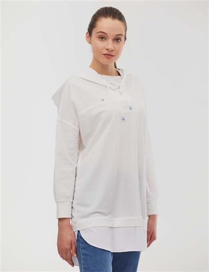 Sweatshirt-White KA-A21-31047-02