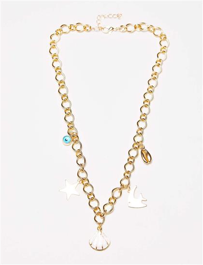 Sea Shell Figured Necklace Gold