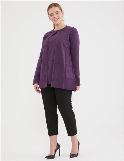 Knitwear-Purple Kayra-KA-A20-TRK04-24