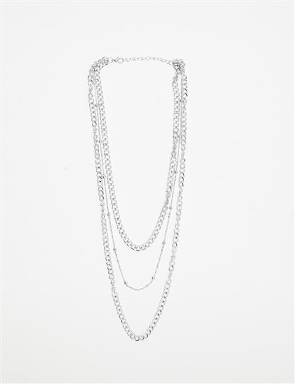Triple chain necklace silver