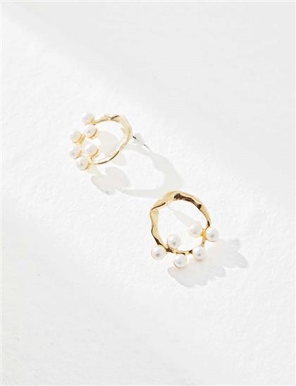 Pearl Ring Earrings Gold Color