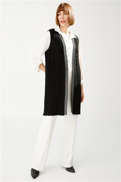 Crash Pattern Banded Knitwear Vest-Black 2913-SYH-L