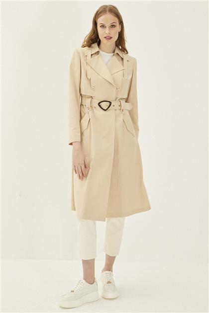 Zühre breasted collar and arched beige trench coat 12922 Z22YB12922KP100001-R1041