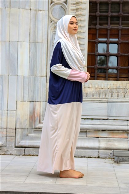 Kolay Giyilebilen Tek Parça Namaz Elbisesi-Vizon N2101-72