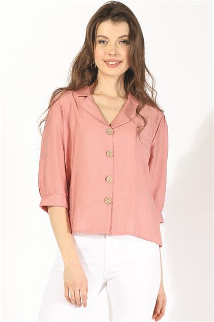 Kadın Bluz Bayan düğmeli bluz 19750 ROSE (20SB28000002-R01)
