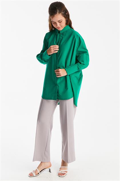 Basıc Oversize Gömlek-Yeşil HY22231-21