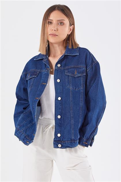 Basic Oversize Fit Mavi Jean Ceket
