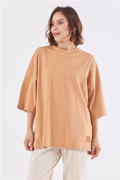 Oversize Basic Camel T-shirt