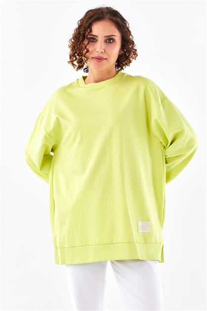 Basic Açık Yeşil Sweatshirt