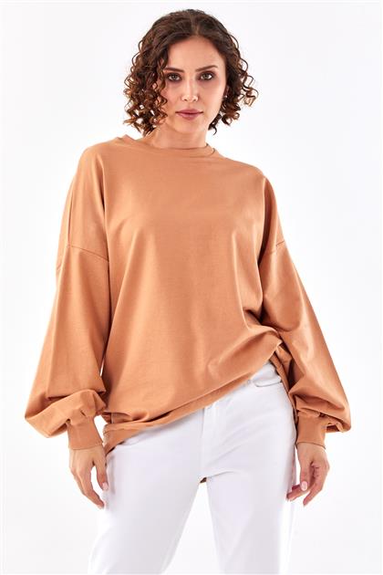 Oversize Basic Camel Sweatshirt