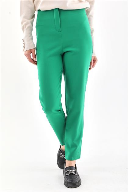 Yüksek Bel Yeşil Slim Fit Pantolon