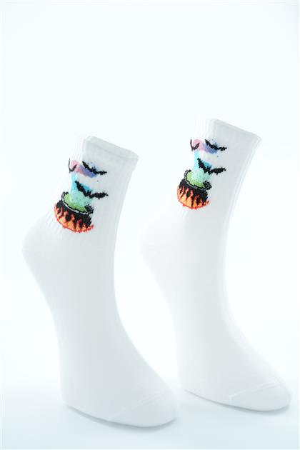 Halloween Beyaz Soket Çorap