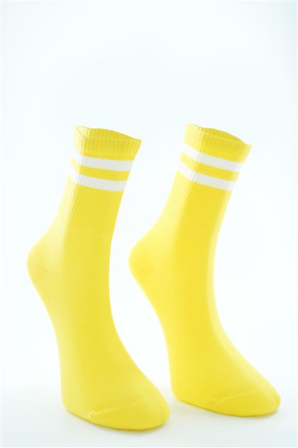 Çizgili Uzun Çorap-Sarı 1338-29