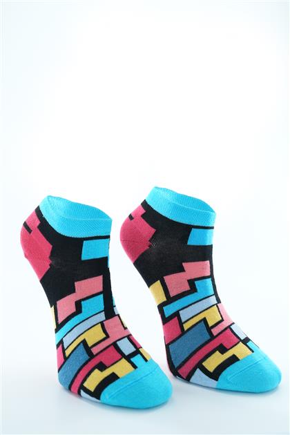 Tetris Desenli Soket Çorap-Karma 3428-284