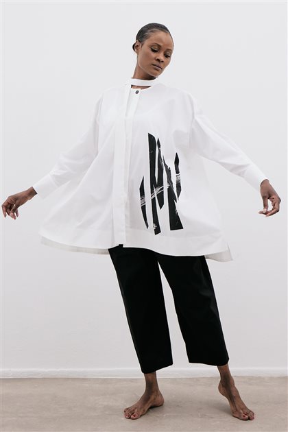 Shirt-White Black K-18014-203