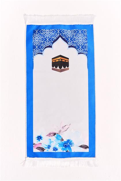 100*45 Yasemin Çiçek Desenli Seccade-Mavi ÇS-1145-70
