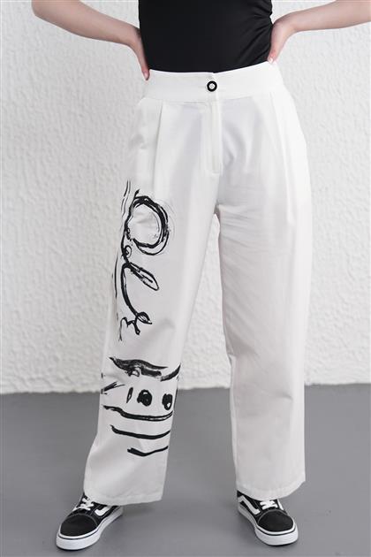 Pants-White Black K-11017-203