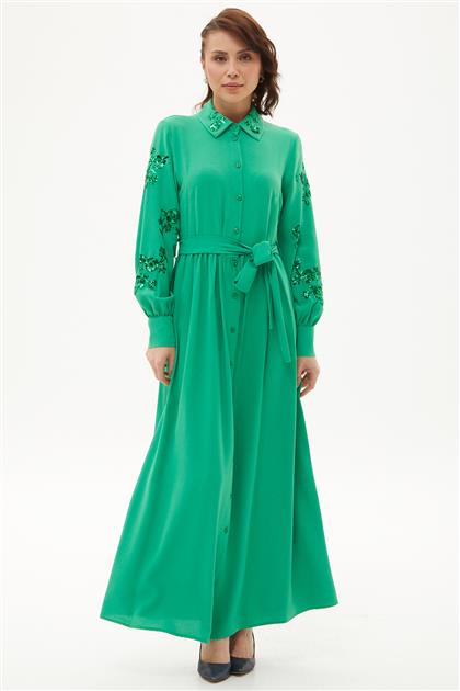 30095-509 فستان-بينيتون الأخضر