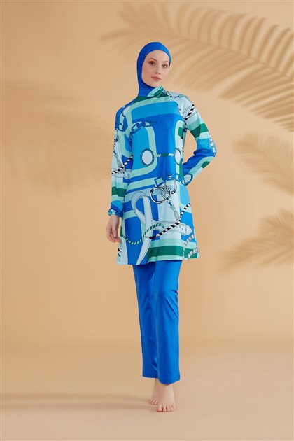 Hijab Swimwear-Blue M2315-70