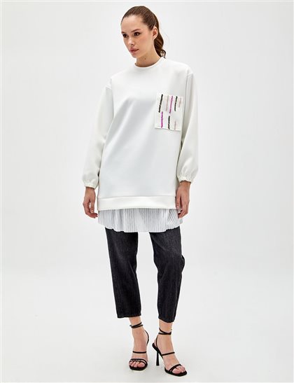 Sweatshirt-Ecru KA-A23-31011-35