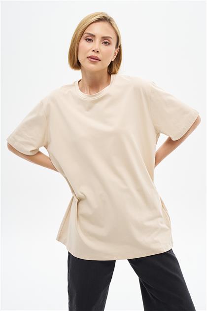 Oversize T-Shirt-Bej VV-B24-TSH01-11