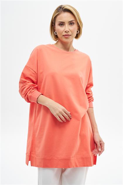 Bisiklet Yaka Oranj Oversize Tunik 