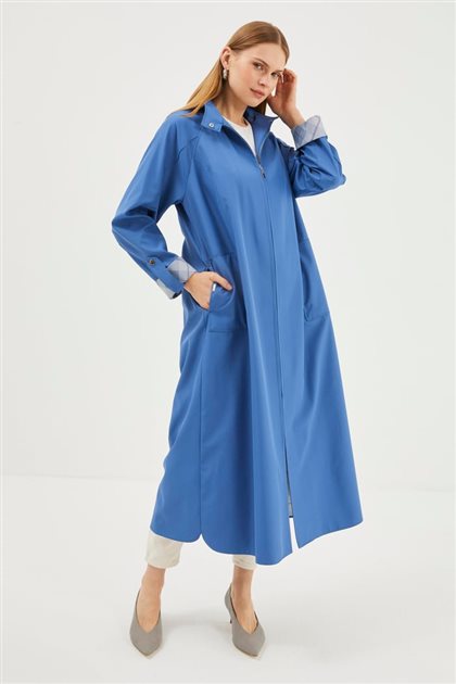 Trenchcoat-İndigo 13454-R1100