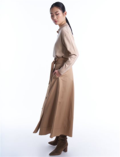 Skirt-Beige KA-B24-12004-08