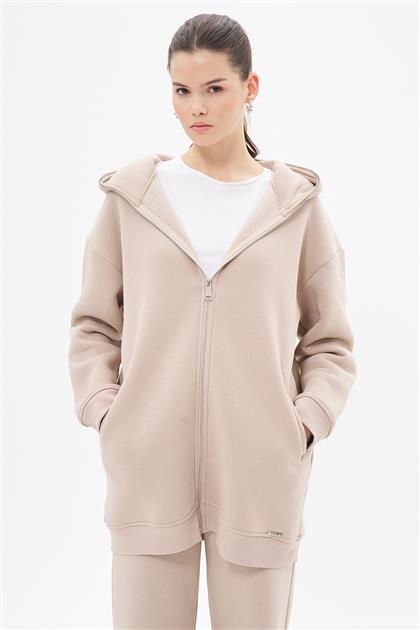 Üç İplik Oversize Taş Hoodie