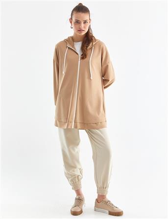 Sweatshirt-Milky brown KY-B23-70003-233