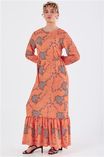 01925-37 فستان-برتقالي