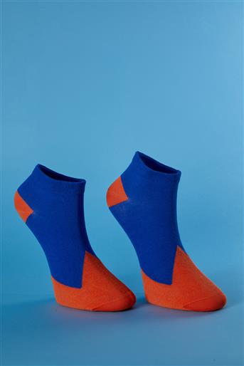 Puzzle Desenli Renkli Patik Çorap