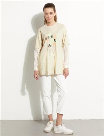 Sweatshirt-Cream KA-B23-31026-13