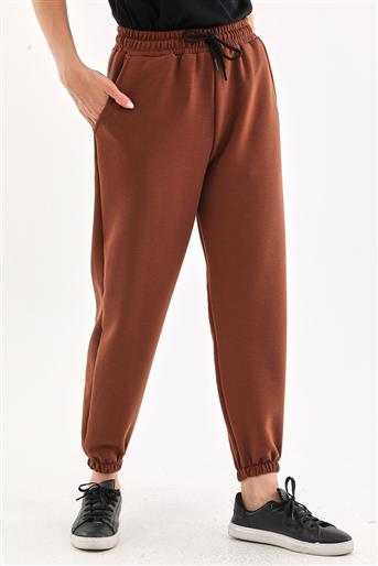 Modal Kumaş Kahverengi Jogger Pantolon